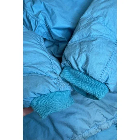 North Face Vintage 80s Down Feather Jacket Puffer Men’s Blue L - Picture 8 of 14